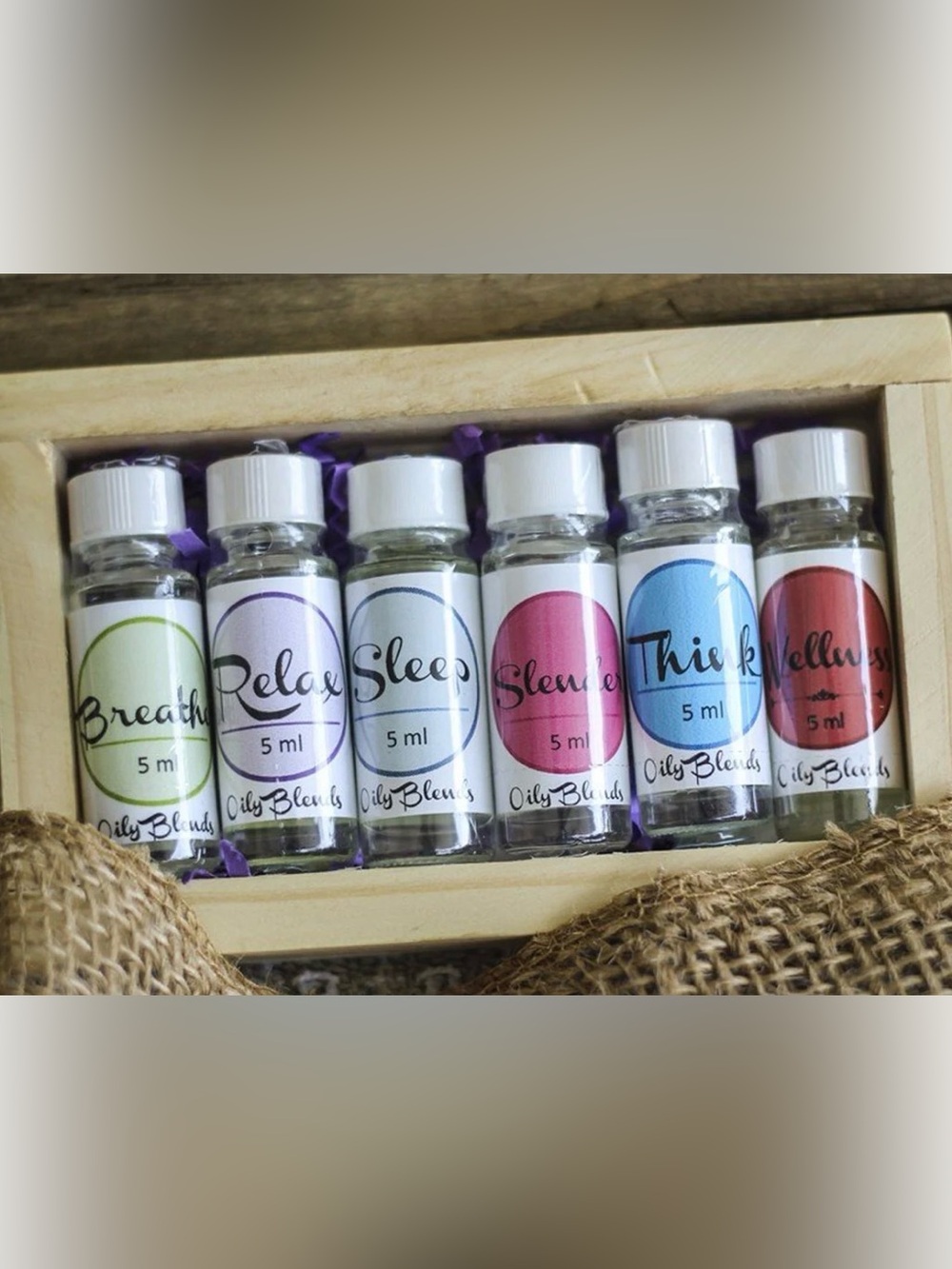 Oily Blends- All-Natural Essential Oil Favorites Gift Pack of Six ~ 5ml Vials